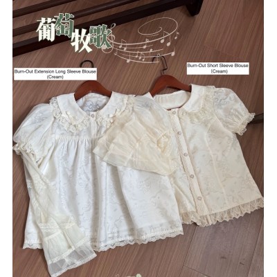 Twilight Crush Grape Pastoral Song Blouses(Reservation/2 Colours/Full Payment Without Shipping)